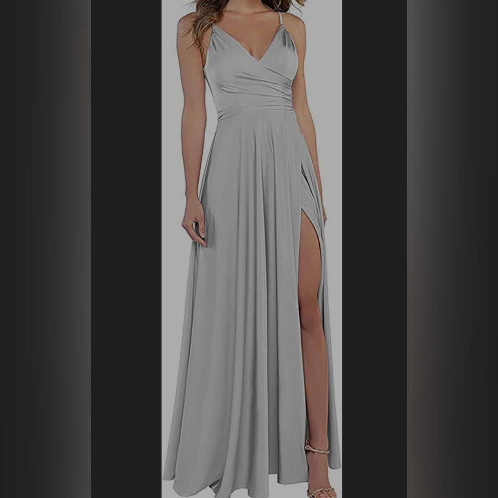 Silver evening/ prom dress nwt